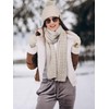 Aneco 4-in-1 Women Winter Beanie Hat Scarf Touchscreen Gloves Ear