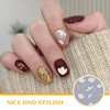 Kabwea 4 Glitter Nail Stickers with Three-Petal Design, Nail Stickers