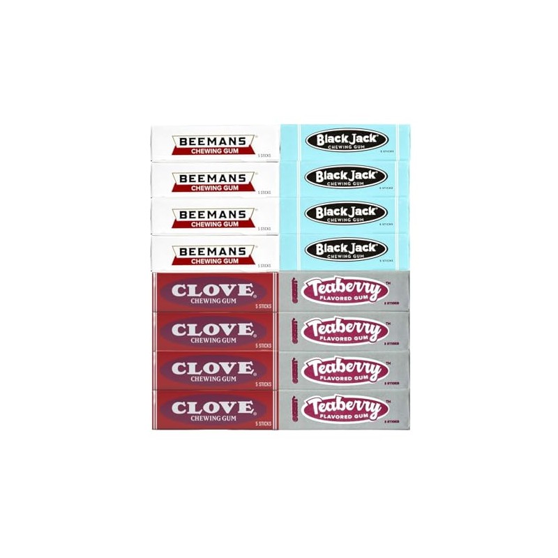 Beemanz, BlackJack, Clove, Teaberrys Chewing Gum Variety Pack - 4