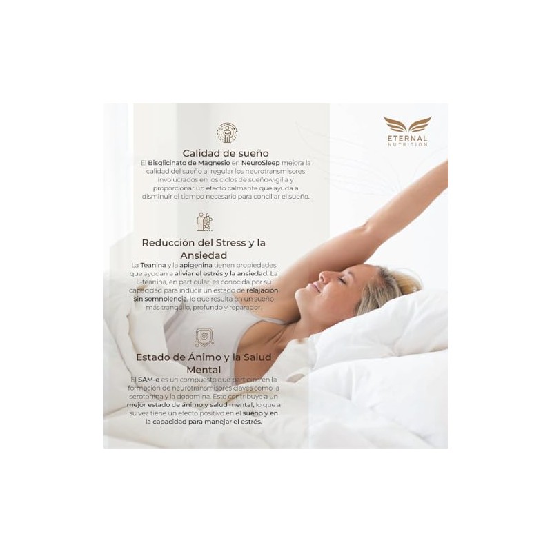 NEUROSLEEP STACK 100 capsulas (750mg por porcion) Bisglicinato de Magnesio,