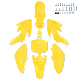JIAXIMAN CRF50 Plastics Kit Pit Bike Parts Fairings Fenders for HONDA CRF50F CRF 50 XR50 SSR 110 SSR 125 Razor MX500 MX650 Coolster 125 and Similar Trail Dirt Bike 50cc-160cc (JM007-YELLOW)