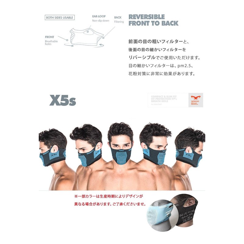 Naroo Mask X5s Sports Face Mask, Protects Against Cedar/Cypress Pollen,