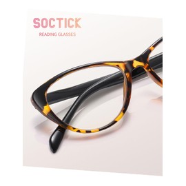 SOCTICK 4 Pack Fashion Cat Eye Reading Glasses for Women, Computer Blue Light Blocking Readers Anti Glare Eyeglasses 2.25