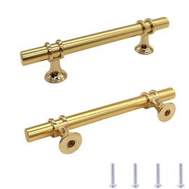Bilindasly 3-3/4"(96mm) Cabinet Pulls Gold Dresser Pulls Kitchen Pulls Zinc Alloy Pulls Drawer Pulls Cupboard Wardrobe Furniture Pulls Hardware Drawer Handles, 2 Pack