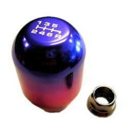VMS Racing 10x1.25mm Thread 6 Speed JDM Type-R Shift Knob in Titanium Blue Burn Billet Aluminum for Mazda
