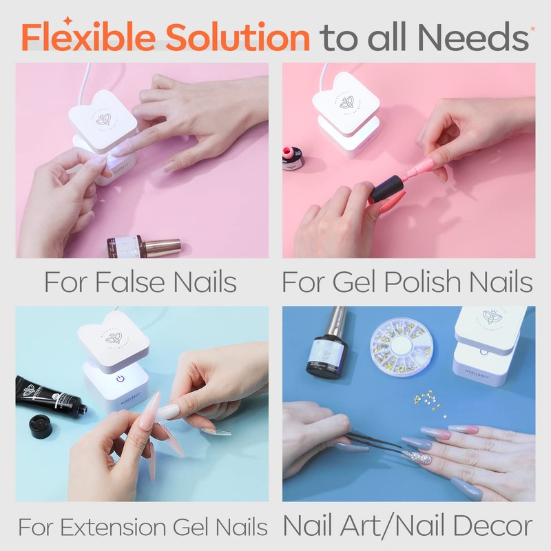 modelones Mini UV Light for Gel Nails Flash Curing 2