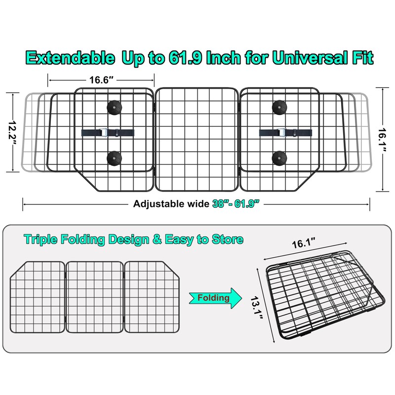 CASIMR Dog Car Barrier for SUVs, Vehicles, Trucks, Cars, Adjustable