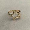 POYAMUSE Hollow Star Adjustable Open Band Ring for Women Men