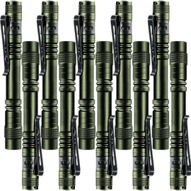 Beieverluck 10 Pack Small Mini Flashlights, Pocket Flashlight Penlight with Clip, Tactical Pen Light for Camping Outdoor Emergency Inspection Fathers Gifts for Dad Husband
