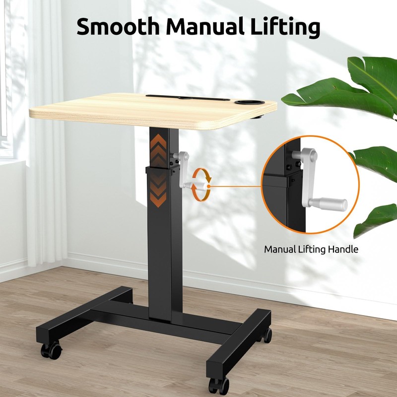 WNJQBY Mobile Computer Desk,Mobile Standing Desk with Wheels, Elevating Table,Lift