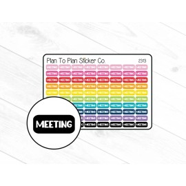 Homemade 2313~~Meeting Tracker Planner Stickers.