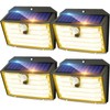CLAONER Solar Lights Outdoor [𝟒 𝐏𝐚𝐜𝐤/126 LED], Wireless Motion Sensor