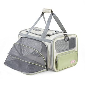 Pawaii Transportador para gatos con etiqueta de identificación, aprobado por la TSA Airline, transportador de viaje plegable de cara suave, plegable, 