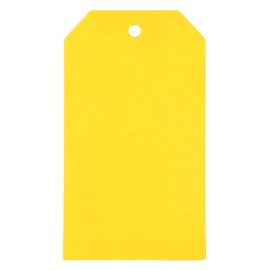 CleverDelights Yellow Price Tags - 2" x 3.5" - 100 Pack - Paper Gift Tag
