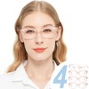 WEMOOTANTS Small Pink Reading Glasses for Women Cute Cateye Readers