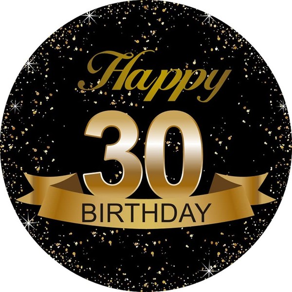 Fedyufook Black and Gold 30th Birthday Party Favor Stickers -