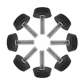 24 x Furniture Feet Adjustable Black M6 | Levelling Feet Floor Protection | Adjusting Screw | Furniture Gliders Rotatable - Threaded Glider | Adjusting Screw | Adjusting Screws | Diameter 21 mm -