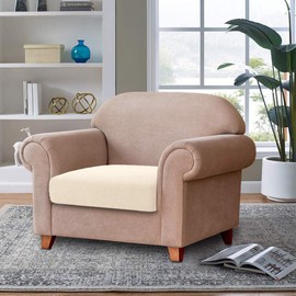 TIANSHU Sofa Seat Cover, 1 Seater Sofa Cushion Cover, Solid, Vertical and Horizontal Elasticity, Stretchable, Fit Type, Anti-Slip, Soft, Elastic Material, Good Stretchability, Four Seasons, Super