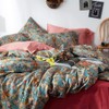 Vintage Style Garden Flower Duvet Cover Set with Zipper Closure