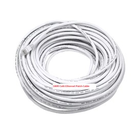 MPI 100FT Cat6 Ethernet Patch Cable RJ45 UTP  Pure Bare Copper Wire 24AWG White