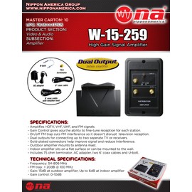 Indoor Outdoor High Gain Signal Amplifier HDTV VHF UHF FM Channel Boost