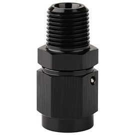 Podavelle 3AN Female Flare Swivel to 1/8 NPT Pipe Male Adapter Fitting Union Straight Aluminum Black
