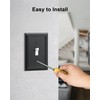 4-Pack Single Toggle Light Switch Cover Plate, Durable Natural Bamboo