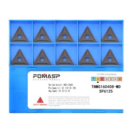 FomaSP Insertos de carburo para acero TNMG332 / TNMG160408 para torneado herramientas de corte de metal, 10 piezas