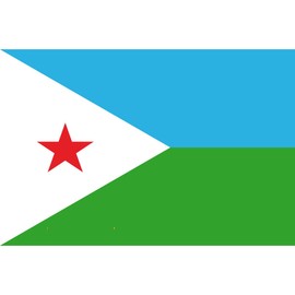 mrdeco Metal Sign 12 x 18 cm Domed Djibouti Flag of Djibouti Sign