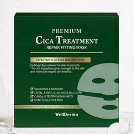 WellDerma Mask Pack Calming Cica Treatment Repair Fitting 4p BNS / 웰더마 마스크팩 진정 시카 트리트먼트 리페어피팅 4p BNS