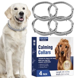 Vet Recommended Calming Collar for Dogs with Long-Lasting Pheromone,4 Pack Dog Calming Collar Helps Reduce Unwanted Behavior,Stress Relief Lasts 60 Days, 25 Inches, Flexible for Puppy Adult Dogs