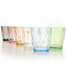 LOLYSIC 6Pcs Unbreakable Plastic Tumblers, 330ml / 12oz Reusable Plastic Drinking Glasses, 6 Colors Stackable Acrylic Plastic Drinking Tumbler Cups for Home Party Camping Picnic