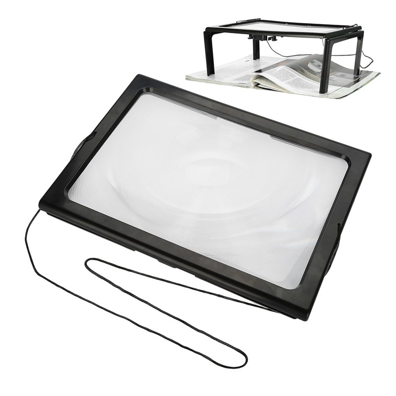 Foldable Ultrathin A4 Full Page Magnifying Glass with 3X Magnifier