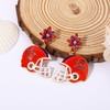 Game Day Football Earrings Sparkling Rhinestone Crystal Flower Helmet Dangle