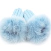 Women Genuine Lambskin Leather Winter Lined Gloves with Fox Fur