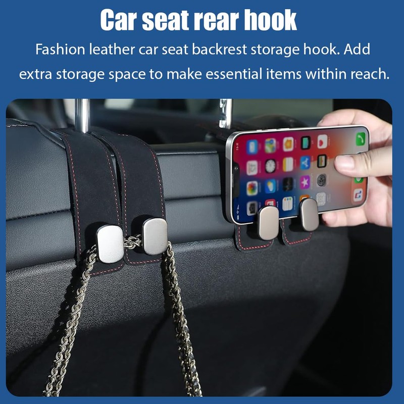 ZEPIQOR Pack of 6 Car Storage Hooks, Car Plastic Hooks