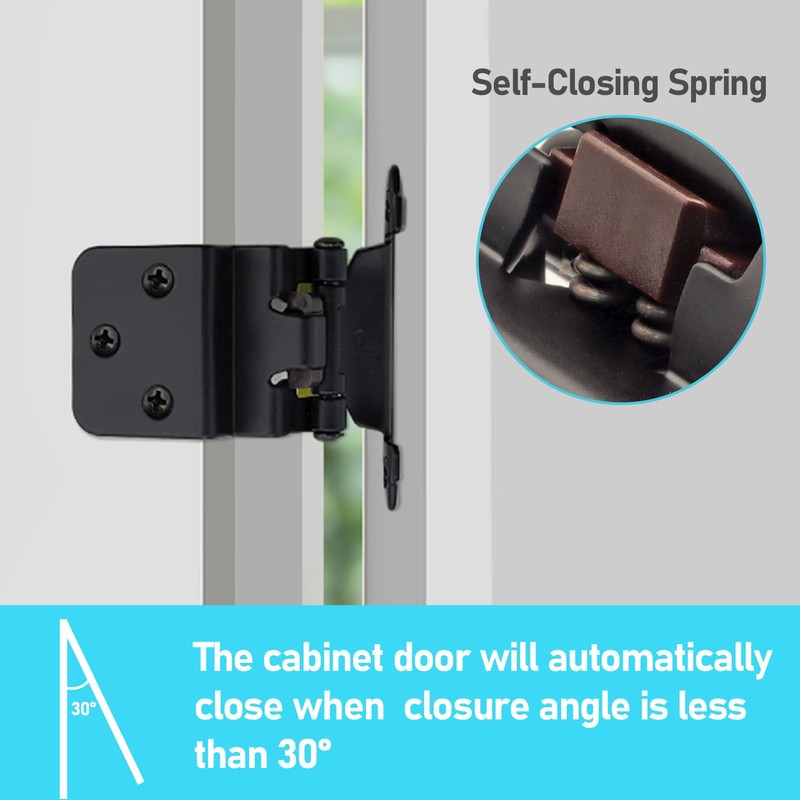 3/8" Inset Kitchen Cabinet Doors Hinges, 4 Pack 2 Pairs