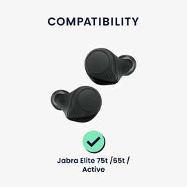 kwmobile Replacement Ear Tips Compatible with Jabra Elite 75t /65t / Active - Set of 6 - Memory Foam Eartips - Black