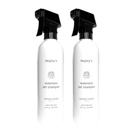 Begley’s Natural No Rinse Waterless Pet Shampoo, Bathless Cleaning, Deodorizing, and Odor Removal for a Shiny, Fresh Smelling Coat - Effective for Dogs, Puppies, and Cats - 16 oz