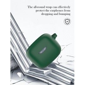 Case for JBL Tune Buds - True Wireless Noise Cancelling Earbuds,Soft Protective,BOVUGAC Silicone Case Cover with Keychain & Cleaning Kit & Lanyard for JBL Tune Buds Earbuds-Green