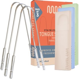 Rascador de lengua MasterMedi MM_TC_Master – acero inoxidable, kit 3 con estuche