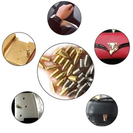 Cross recessed Set Screws, Pointed Head Leather replacment Accessories for Belt Buckle Wallet Handbag Purse Toys Includes Screwdriver -30 Pieces