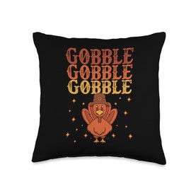 Pilgrim Costume Thanksgiving Shirt Turkey Meat Cute Gobble Turkey Pilgrim Toddler Thanksgiving Throw Pillow, 16x16, Multicolor