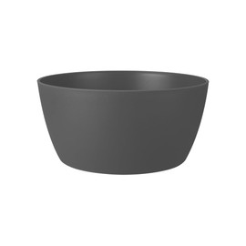 elho Brussels Bowl 23 - Flower Pot for Indoor - 100% Recycled Plastic - Ø 22.9 x H 10.8 cm - Black/Anthracite
