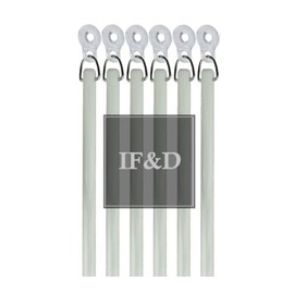 IF&D Fabrics and Drapes - 36 Inch - 6 Pack - White Fiberglass Drapery Curtain Pull Wands with Plastic Adapter - Style#10059