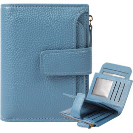 Cartera para Mujer Pequeña，Carteras de Cuero Plegable y Compacta