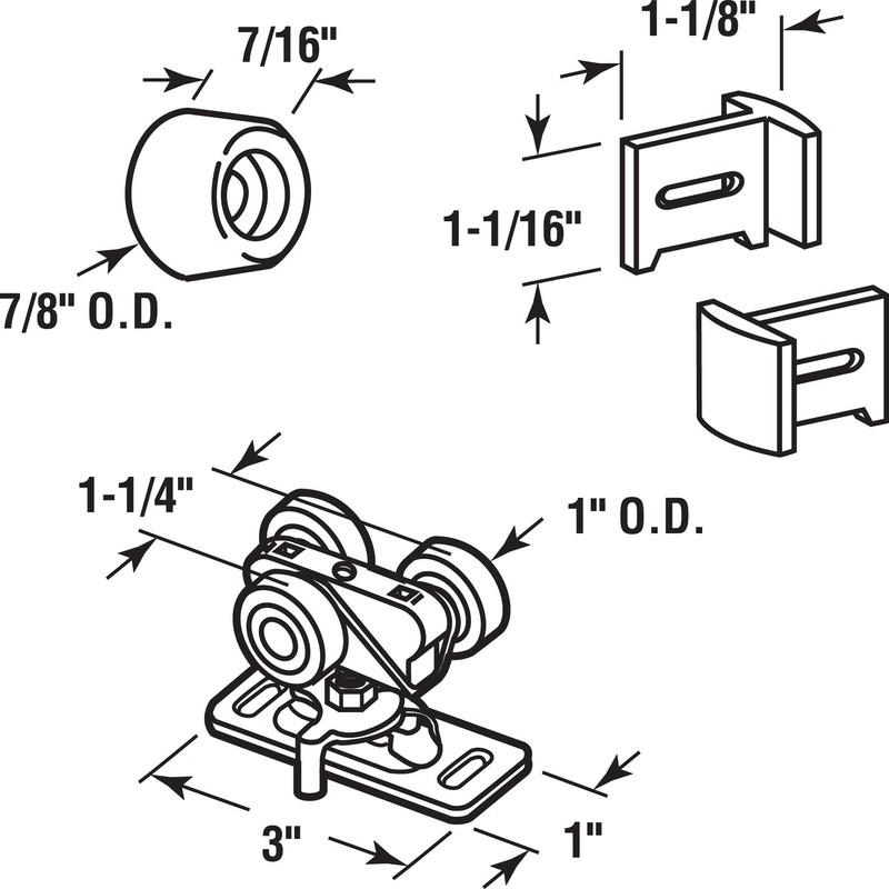 Prime-Line N 6997 Pocket Door Hardware Kit (1 Kit)