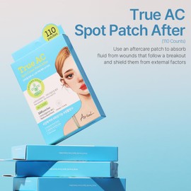 Ariul True AC Spot Cover After Care Patch, invisible patch, Hydrocolloid Acne Pimple Patches for Covering Zits and Blemishes (Niacinamide+Tea Tree Leaf Oil)10mm*60 Counts+12mm*50 Counts, 110 Counts