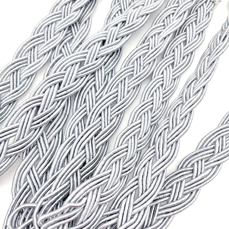 JZK 2 Pairs Silver grey tiebacks for curtains, braided curtain