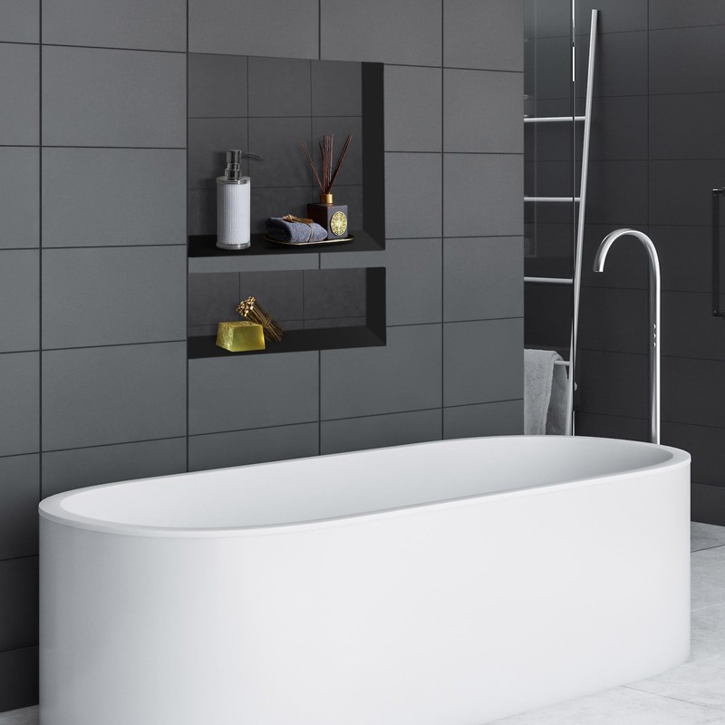 Suteck 16" x 20" Shower Niche Double Shelf -Yellow Rectangle